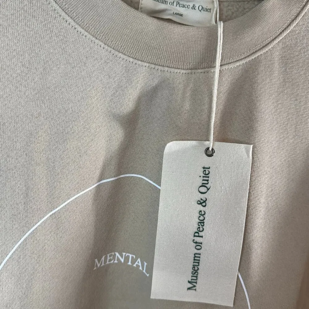 •NWT• Museum of Peace & Quiet Health Taupe Crewneck • Unisex Large - Picture 8 of 16